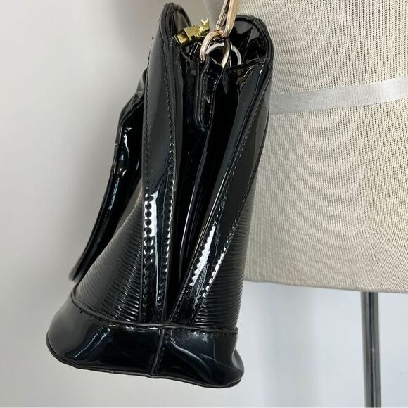 ORLI Collection Black Patent Leather Medium Shoulder/ Handbag - Picture 7 of 11